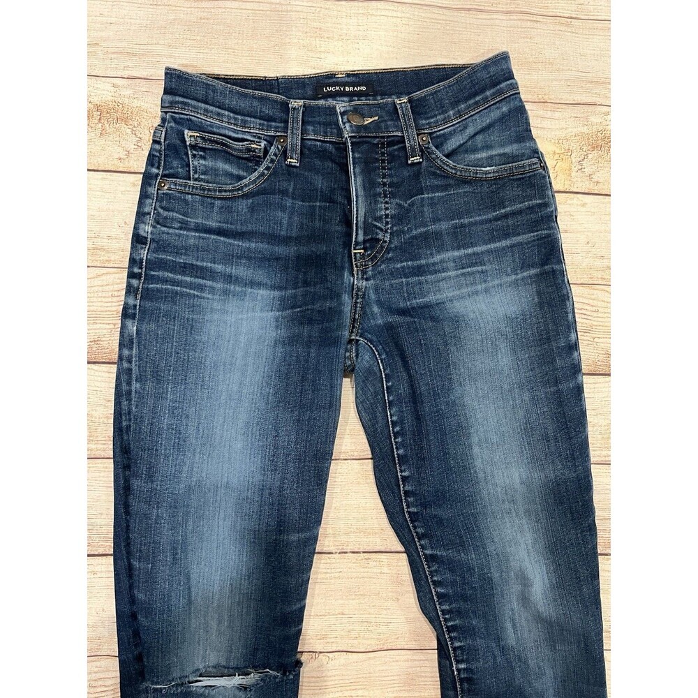 Lucky Brand Mid Rise Ava Skinny Womens Jeans Blue Size 4 27 Cut Ankle - Picture 2 of 11